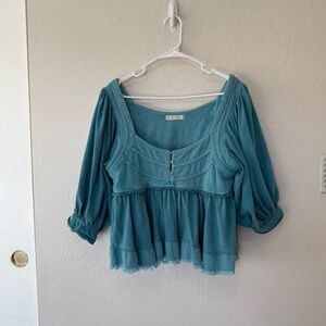 Free People Blue Blouse